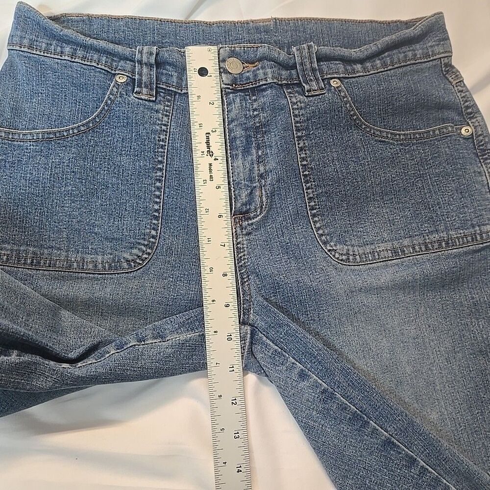 Cut Off Jean Shorts For Women 12 Blue Denim Stretchy Mid Rise Grunge Minimalist - Picture 6 of 7